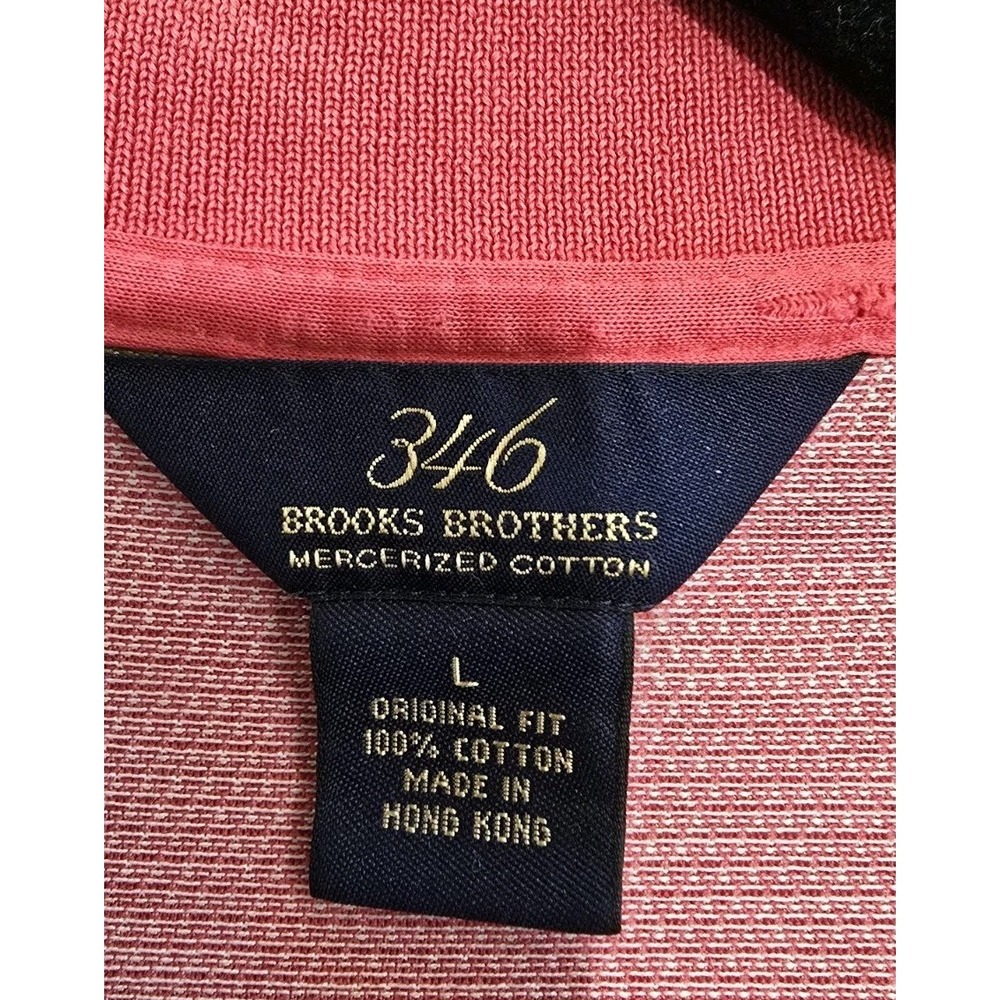 Brooks Brothers 346 Men's Sz L Polo Golf Shirt  Mercerized Cotton Coral P2P 22‎ - Picture 4 of 9